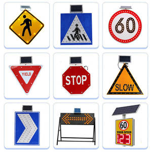 إشارات المرور بالطاقة الشمسية من سبائك الألومنيوم إشارات الحد من السرعة ضوء تحذير شمسي - Product Image 4