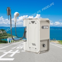 Fagor Chauffe-eau à gaz portable 10L Douche chaude instantanée au propane en métal sans réservoir 65 ℃ Rechargeable pour les activités d'escalade