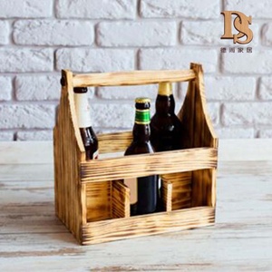 Portabotellas de madera con abrelatas, porta botellas hecho a mano con 6 ranuras - Product Image 5