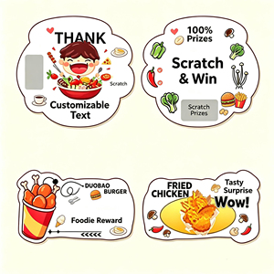 Tarjetas Rasca y Gana Personalizadas para Pastelería, Vales de Regalo para Postres, Diseño de Dibujos Animados, Impresión en Cartulina Dura - Product Image 1