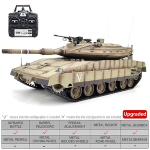 Đồ chơi thú vui xe tăng chiến đấu RC điều khiển vô tuyến theo dõi âm thanh xe tăng Ir dài Hl 3958-1 isr merkava MK IV CNC kim loại hồng ngoại 1/16 thu thập thông tin âm thanh TK 7.0 - Product Image 4