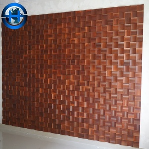Panneau de revêtement mural 3D à cannelures pour décoration intérieure Panneau sandwich Panneaux de revêtement en bois massif à lamelles - Product Image 4