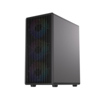 Boîtier PC Gaming ATX Gamer Mini Châssis de Bureau Mid-Tower en Acier avec Fenêtre Latérale Supportant une Carte Graphique de 330 mm et un Refroidisseur Liquide 240 AIO