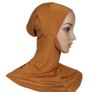 Modai-turbante instantáneo para mujer, de algodón suave <span class=keywords><strong>Hijab</strong></span>, liso, musulmán, de Color sólido, ropa interior para la cabeza - Product Image 4