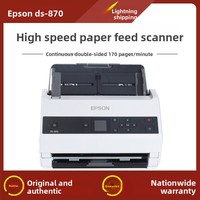 Escáner de Documentos Epson DS-870 A4 Dúplex con Alimentador de Hojas, 65 ppm, 130 ipm, ADF de 100 Páginas, Escáner de Oficina de Alto Volumen, Controlador TWAIN ISIS