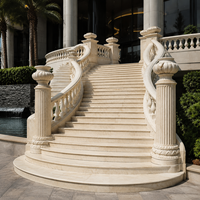 Escalier en marbre, balustrade en pierre sur mesure, sculpture artisanale, décoration d'escalier de villa, balcon, directement de l'usine