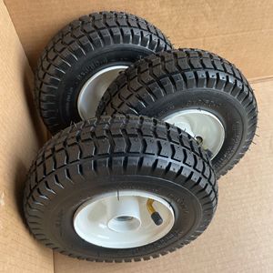 Pneus pneumatiques 9x3.50-4 à plis diagonaux avec essieu pour roue de chariot à main - Product Image 1