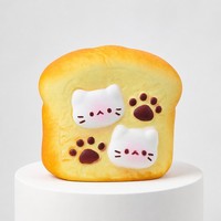 Jouet anti-stress mignon en forme de patte de chat, type Squishy à rebond lent, taille paume, 10cm x 8.5cm x 6.5cm