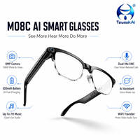 Gafas de Grabación con IA M08C, Cámara de 8MP, Captura de Fotos, Vídeos y Audio, Transferencia Inalámbrica, Batería de 300 mAh, Resistencia al Agua IPX4, 7 Horas de Duración