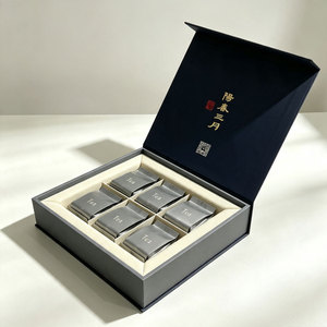 Custom Grey Tea Packaging <b>Box</b> Ash Grey With <b>Red</b> Seal Stamp Print Mindful Fsc Certified For Export Tea Packaging Paper <b>Box</b> - Product Image 3