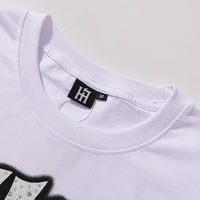 Kaos Pria Desainer Cetak Huruf Berlian Berkualitas Tinggi Gaya Hip Hop Amerika, Kaos Life Hustlers untuk Pria