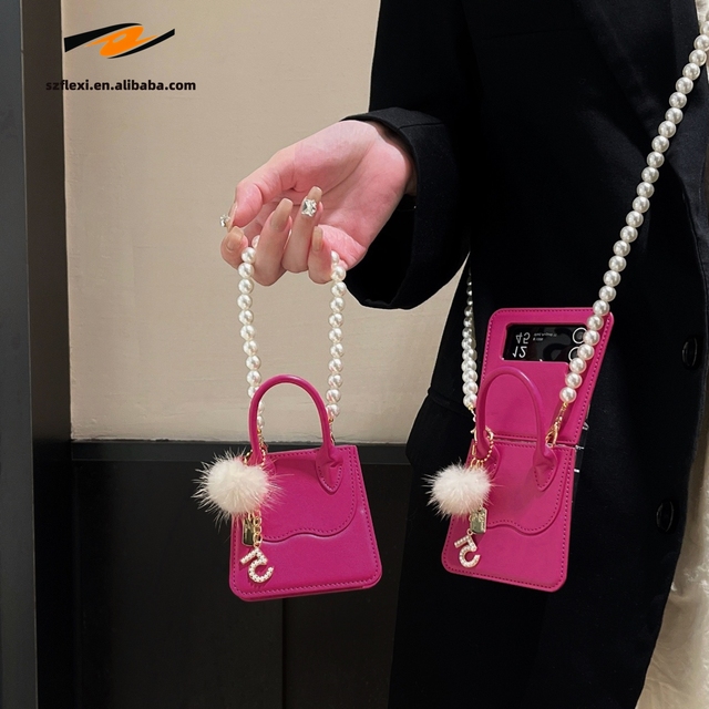 Luxury Multifunction Phone Bag Crossbody Chain PU Leather TPU Shockproof Wallet Case for Samsung Galaxy Z Flip3 4 5 6 7