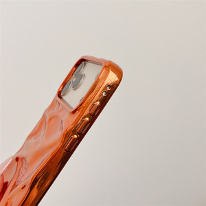 Coque de téléphone portable antichoc en TPU avec électroplaqué de luxe et motif vague d'eau <span class=keywords><strong>orange</strong></span> pour iPhone 17 Pro Max 17 Air 16 15 14 13 12 11 - Product Image 5