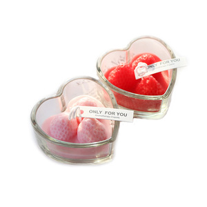 Valentine's Day DIY Candle Gift Heart Shape Crystal Glass Jar Clear Glass Container Vessels Empty Candle Jars for Candle Making