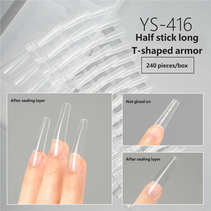 Nuevas uñas postizas de PMMA sin rastro, protectoras <span class=keywords><strong>para</strong></span> las manos, con esquinas recortadas, puntas de gel suave rectas con líneas de escala <span class=keywords><strong>para</strong></span> decoración de uñas. - Product Image 3