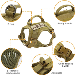 Tanpa tarikan kustom jaring lembut dapat disesuaikan nilon berjalan rompi hewan peliharaan taktis besar kucing anjing <span class=keywords><strong>Harness</strong></span> untuk anjing kecil dengan pegangan kontrol - Product Image 3