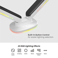 LDT54-C024HL 35 "Heavy Duty Ressort Assisté RGB Éclairage Double Moniteur Bras Stand Debout Ordinateur Moniteur Support De Bureau
