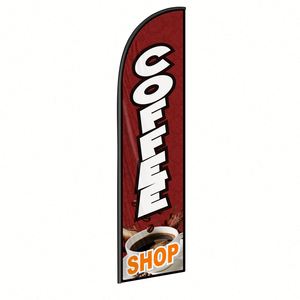 2.5*11.5 FT COFFEE SHOP High Quality Custom Feather <b>Flags</b> Beach <b>Flag</b> for Beach Party and Advertising Promotions - Product Image 1