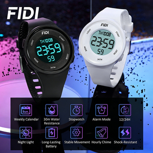 Reloj Deportivo de Lujo para Hombre FIDI, Correa de Silicona Negra, Resistente al Agua, Elegante Reloj de Pulsera de Cuarzo para Uso Diario, Casual y de Negocios - Product Image 2