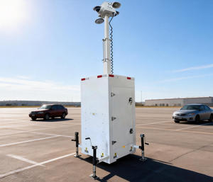 Tour de vidéosurveillance mobile pour le marché européen, pour la sécurité des chantiers, transportable par chariot élévateur, panneau solaire en option - Product Image 3
