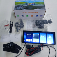 Caméra de tableau de bord sans fil 10,26 pouces avec Carplay et Android Auto, double objectif 4K + 1080P, WIFI, prise en charge AHD, fonction AUX, caméra embarquée, fonction stéréo, TV