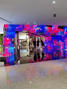 Trong nhà thiết kế sáng tạo kỹ thuật số biển <span class=keywords><strong>LED</strong></span> cố định màn hình uốn cong Mall trong nhà vuông cột trang trí <span class=keywords><strong>LED</strong></span> hiển thị bảng điều chỉnh - Product Image 6