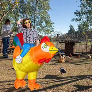 रूस्टर पोशाक पर चिकन की सवारी की पोशाक के लिए inflatable वयस्क हेलोलीन वेशभूषा पर चिकन की सवारी को उड़ा दें - Product Image 4