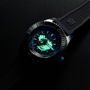ผู้ผลิตนาฬิกาข้อมือจักรกลสำหรับนักดำน้ำ OEM GMT สายยาง  โลโก้แบรนด์ส่วนตัว ตัวเรือนสแตนเลสแซฟไฟร์แบบกำหนดเอง - Product Image 1