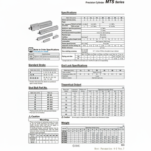 SMC Pneumatics Cylindre de précision MTS16-75 pour pièces pneumatiques - Product Image 1