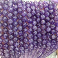 Perles en pierre d'améthyste naturelle de 8 mm, perles rondes lisses en améthyste, perles en vrac pour la fabrication de bijoux