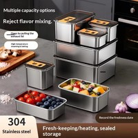 304 Edelstahl-Dichtungsboxen für Kühlschrank, Frischhalteboxen, Lunchboxen, Lebensmittel-Aufbewahrungsbehälter