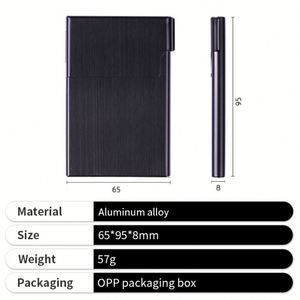 Étui à cigarettes en métal tendance pour la vente en gros, étui créatif avec clip à cigarettes et porte-cartes de visite à couvercle rabattable - Product Image 3