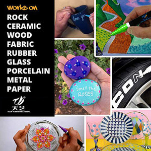 <span class=keywords><strong>Pennarelli</strong></span> Acrilici a Punta Extra Fine, 24 Colori Vibranti <span class=keywords><strong>per</strong></span> Roccia, Tessuto, Legno, Vetro, <span class=keywords><strong>Tela</strong></span>, Ceramica, Inchiostro a Base d'Acqua - Product Image 3