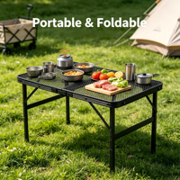 Table pliante légère en fer et alliage d'aluminium pour l'extérieur, portable pour le camping, le pique-nique, le barbecue, la cuisinière IGT, la cuisine en plein air