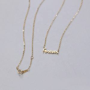 Joyería de moda, Plata de Ley 925 chapada en oro, colgante de letras de <span class=keywords><strong>texto</strong></span> para siempre, collar de cadena de clavícula para mejores amigos - Product Image 2