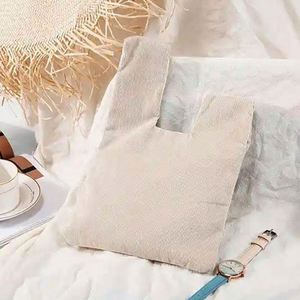 Wholesale Reusable Color Portable Japanese Custom Fabric Cotton Corduroy Pouch Knot Wrist <b>Bag</b> - Product Image 6
