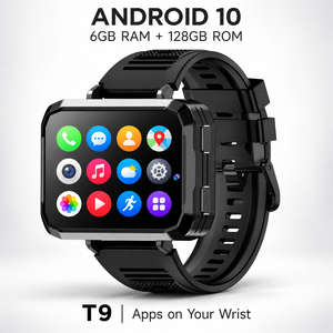 Reloj Inteligente T9 Android 10, 6GB 128GB, Descarga de Aplicaciones, 4G LTE, Tarjeta SIM, Cámara Dual, Pantalla AMOLED, IP67, NFC, Bandas Globales - Product Image 1