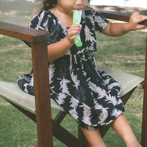 Custom High Quality Casual Midi <b>Dress</b> Floral Hawaiian <b>Dress</b> Custom Rayon <b>Dress</b> for Kids - Product Image 3