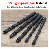 Jeu de forets hélicoïdaux HSS 3-20 mm en acier rapide, revêtement oxyde noir, queue droite, pour métal, bois, plastique
