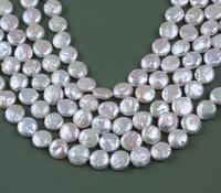 Natural Coin Baroque Pearls 11-12mm Real Natural Freshwater Pearl Diy Necklace Earring Jewellery Accessory Button Beads