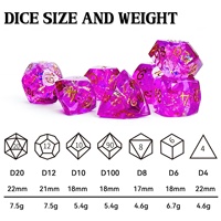 Ensemble de dés en résine polyédriques personnalisés pour D&D RPG, 7 dés à bords vifs, idéal pour les jeux de table, les cadeaux et la collection