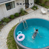 Grande piscine gonflable en PVC pour la famille à domicile - Forte capacité de charge, durée de vie supérieure à 10 ans, alternative économique aux piscines enterrées