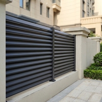 Cercado de Lamas Horizontales de Aleación de Aluminio de Alta Densidad, Modelado 3D para Privacidad en Patios Modernos, Sistema de Cercado Exterior Resistente