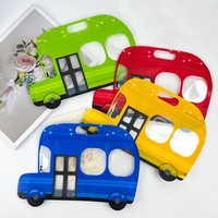 Nouveau dessin animé école Bus forme sac à main avec fenêtre bonbons paquet fête faveur cadeaux voiture Bus forme bonbons collations paquet sac à main