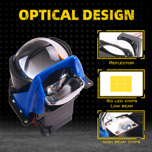 Faro delantero de coche de 3 pulgadas, iluminación automática, 64W, 6000k, <span class=keywords><strong>K6</strong></span>, bi, led, lente de proyector para montaje de faro de coche - Product Image 5