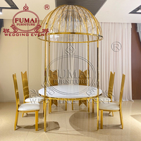 Table de banquet de mariage en acier inoxydable de forme ronde pour hôtel, mobilier d'hôtel, table à manger pour usage extérieur, design moderne, vente en gros