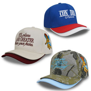 Gorra de Béisbol Bordada de Doble Visera (Estilo Color-Block) - Gorras con Logotipo Personalizado: un Accesorio de Moda para Exteriores - Product Image 1