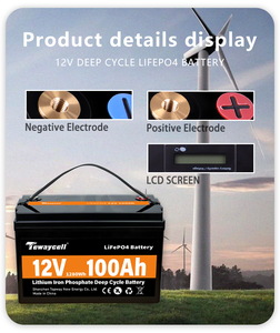 Tewaycell Wiederaufladbarer 12,8V 100Ah LiFePO4 Solarbatterie-Pack mit 4000 Zyklen - Product Image 2