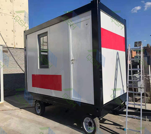 China Prefab Dubai Mobile Home Container on Wheels Truck Trailer Frame House for Usa - Product Image 3
