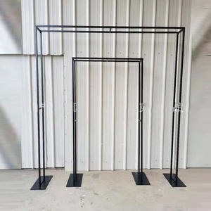 Usine personnalisé mariage scène disposition soie fleur étagère accessoires de mariage écran en fer forgé carré Double-pôle <span class=keywords><strong>portail</strong></span> arc - Product Image 6